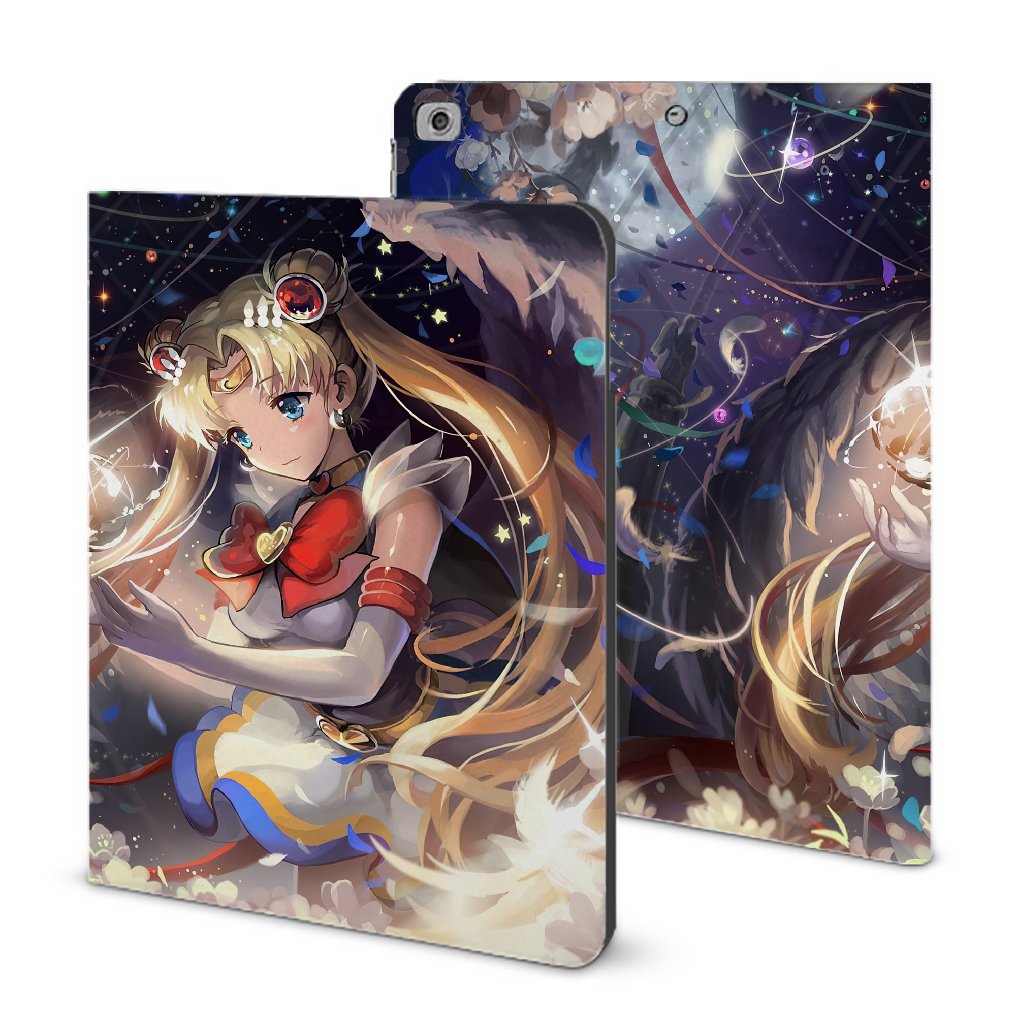 （画像用） 美少女戦士セーラームーン Sailor Moon IPad ケース ブック型 PUレザー TPU 耐衝撃 軽量 薄型 ペン収納なし 全面保護 IPad 各モデル対応